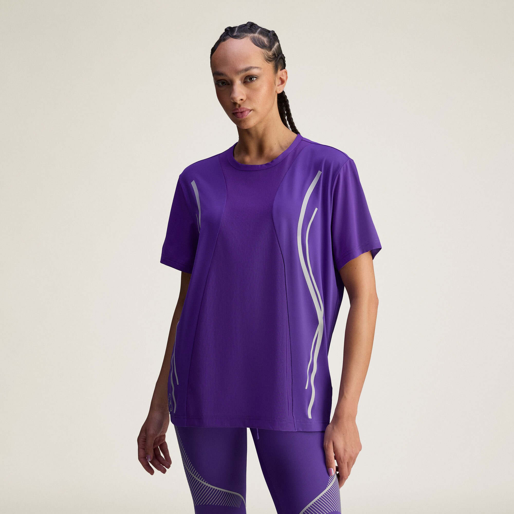 现货 adidas stella McCartney 女款速干宽松运动短袖T恤JL6357图片