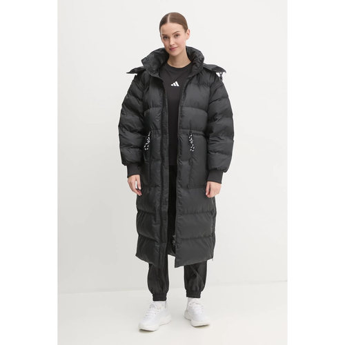 现货秒发 adidas stella 长款加厚连帽可拆卸棉服棉衣IX3082