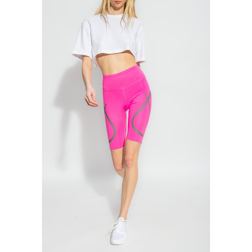 现货 adidas stella 速干骑行健身紧身运动裤打底裤五分裤中裤