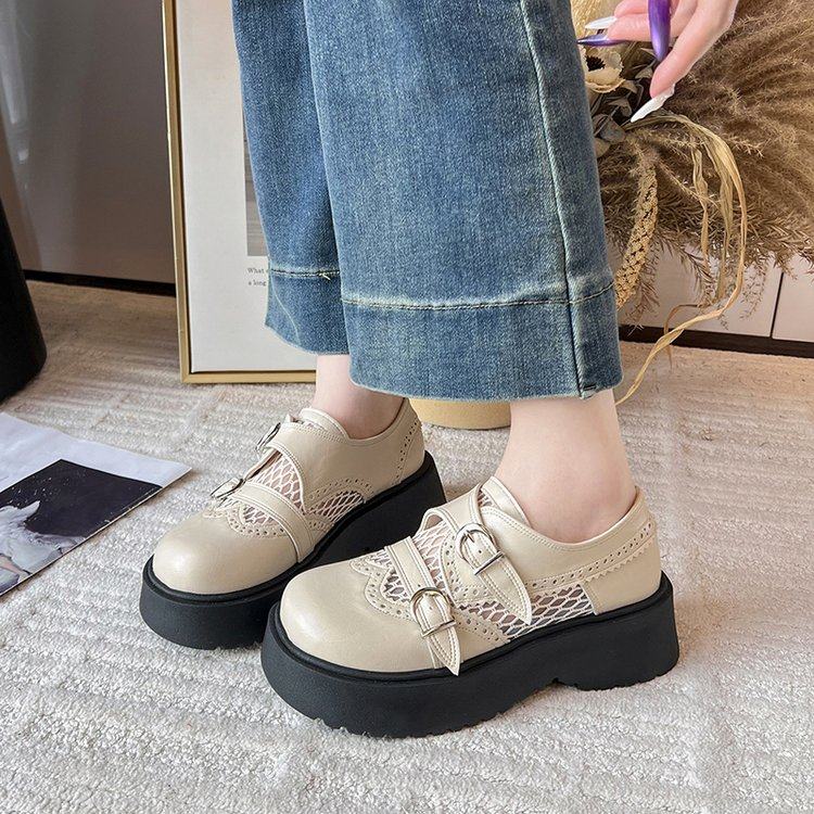 2026新款春季英伦风厚底乐福鞋女小个子增高松糕单鞋一脚蹬小皮鞋,女鞋,深口单鞋,淘宝优惠券,粉丝福利购,淘宝优惠卷