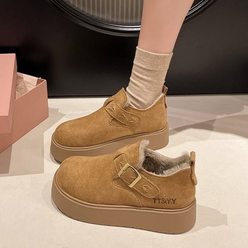 厚底加绒勃肯鞋女保暖雪地靴