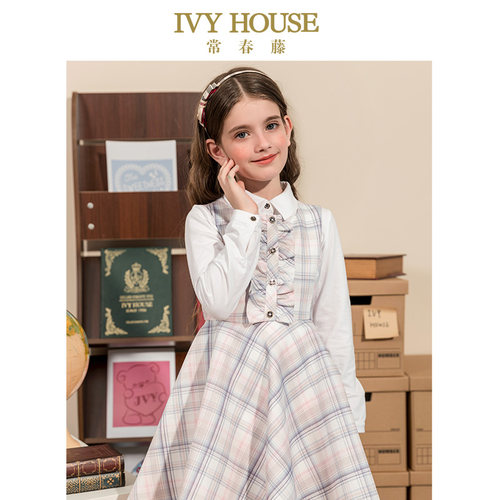 常春女童英伦风春季背心裙