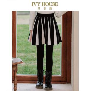 款 女童半身裙秋季 竖条纹A字棉线短裙百搭 HOUSE常春藤儿童装 IVY
