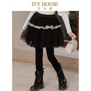 款 女童短裙秋季 网纱蛋糕裙蕾丝半身裙洋气 HOUSE常春藤儿童装 IVY