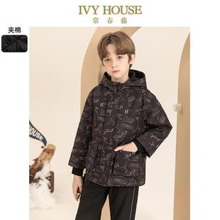 HOUSE常春藤儿童装 风衣夹棉保暖外套裤 男童冬季 印花工装 子 款 IVY