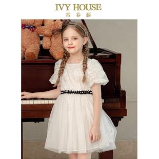 花苞袖 女童连衣裙夏季 裙子网纱洋气公主 HOUSE常春藤儿童装 IVY