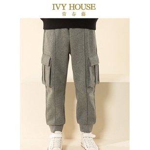 款 男童秋季 针织工装 裤 帅气保暖 IVY 子休闲时尚 HOUSE常春藤儿童装