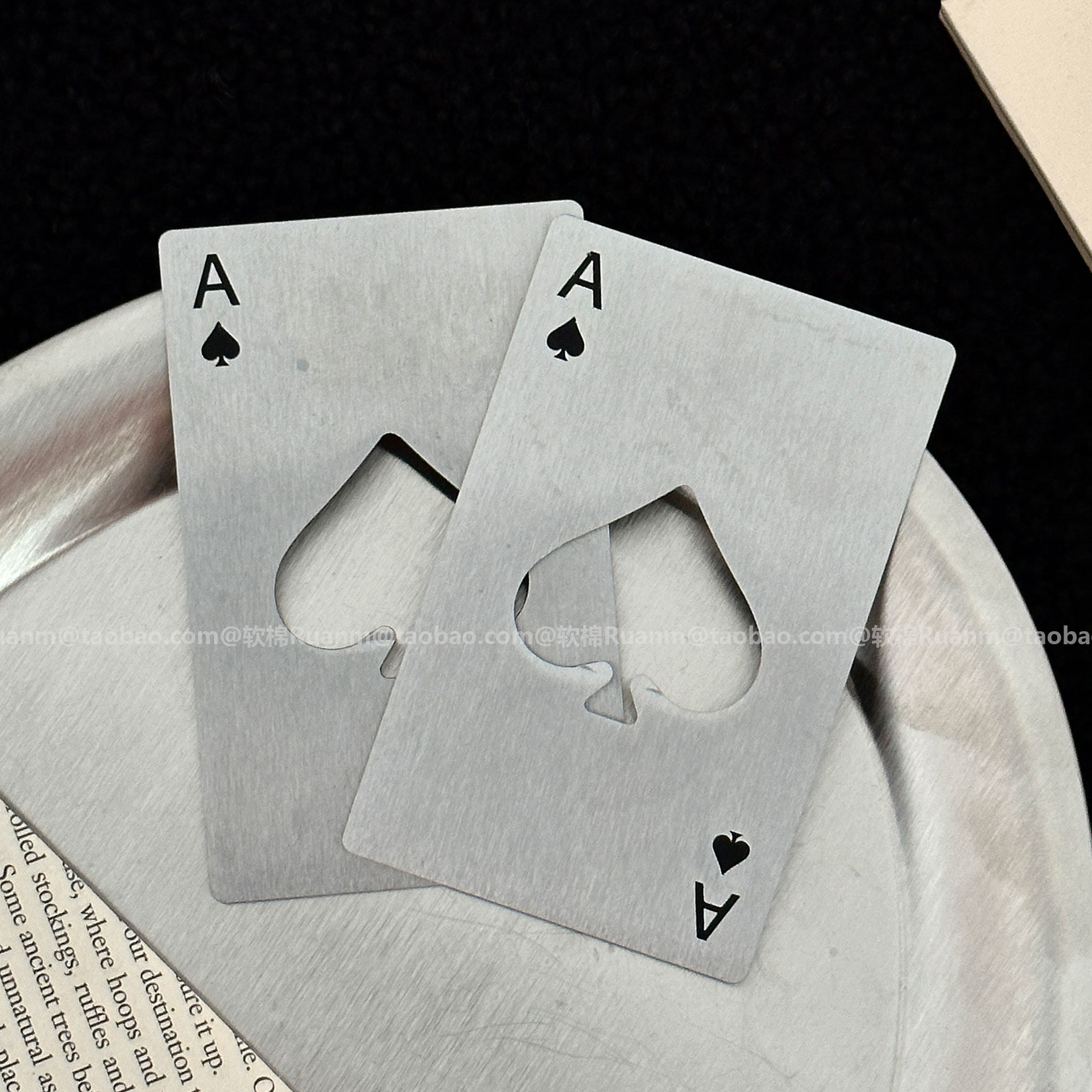 复古金属黑桃A开瓶器创意扑克牌形不锈钢家居工具多用途啤酒起子