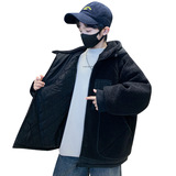 男童冬装加绒外套新款儿童秋冬季中大童男孩加厚羊羔绒毛毛衣，童装外套，摩比熊