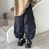 男童工装裤秋冬款新款大儿童装冬季痞帅街舞运动裤子加绒冬装，童装裤子，摩比熊