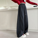 女童加绒裤子秋冬款女大童韩版洋气直筒裤女孩初中生运动裤潮，童装裤子，摩比熊