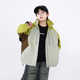 潮牌男童连帽外套秋冬装年新款儿童衣服秋季帅气中大童冲锋衣，童装外套，摩比熊