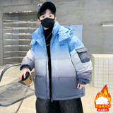 男童冬装加厚韩版彩色渐变棉衣大童新款儿童棉袄外套，童装棉衣，摩比熊
