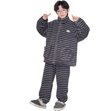 新款秋冬款男童加厚加绒开衫家居服中大童休闲两件套睡衣套装，童装家居服（睡衣），摩比熊