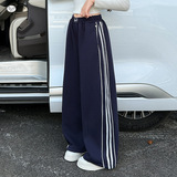 女童一体绒年秋冬新款中大童织带卡绳阔腿裤运动直筒长裤，童装裤子，摩比熊