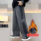 儿童装男童冬季一体加绒裤子新款中大童秋冬款加厚运动裤，童装裤子，摩比熊