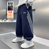 男童加绒裤子新款秋冬款一体绒男孩加厚运动冬季大儿童潮，童装裤子，摩比熊