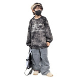 冬季新款男童加绒长袖卫衣中大儿童款时髦休闲百搭套头衫，童装卫衣/绒衫，摩比熊