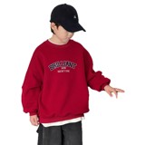 男童红色加绒卫衣一体绒新款季年服儿童上衣中大童打底衫，童装卫衣/绒衫，摩比熊