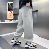 男童加绒裤子秋冬一体绒运动裤新款大儿童冬季加厚棉裤潮，童装裤子，摩比熊