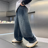 儿童装男童裤子秋装新款春秋款中大童洋气秋季男孩牛仔裤，童装裤子，摩比熊