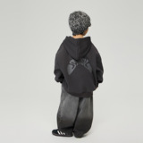 冬季新款儿童帅气字母印花加厚上衣男中大童一体绒连帽卫衣潮，童装卫衣/绒衫，摩比熊