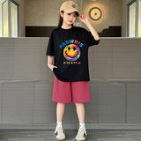 童装女童套装夏季短袖套装儿童两件套新款儿童休闲运动套装潮，童装休闲套装，摩比熊