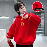 男童卫衣季新款儿童运动休闲羊驼绒加绒加厚保暖年服卫衣，童装卫衣/绒衫，摩比熊