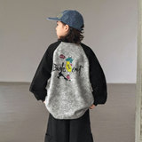 男童秋装打底衫加绒卫衣新款中大童加厚童装内搭上衣男孩，童装卫衣/绒衫，摩比熊