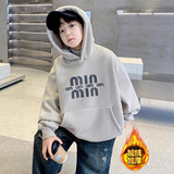 男童加绒卫衣款新款加厚安哥拉红年服儿童一体绒打底衫潮，童装卫衣/绒衫，摩比熊