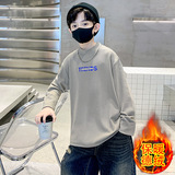 儿童装男童秋冬德绒中领打底衫T恤大童新款深秋保暖是上衣潮，童装T恤，摩比熊