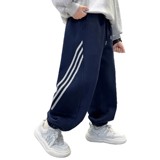 男童加绒裤子新款秋冬款一体绒男孩加厚运动冬季大儿童潮，童装裤子，摩比熊