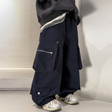 男童裤子冬季加绒加厚一体绒儿童工装裤秋冬新款大童装冬装潮，童装裤子，摩比熊