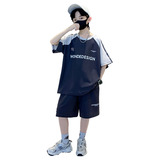 男童夏装套装夏季新款儿童夏款中大童潮酷帅气时髦男孩运动服，童装休闲套装，摩比熊