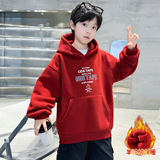男童红色卫衣款新款儿童本命新年冬季加绒马年加厚拜年服，童装卫衣/绒衫，摩比熊