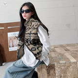 女童年秋冬新款费尔岛加绒毛毛马甲牛仔裤套装中大童慵懒风潮，童装休闲套装，摩比熊