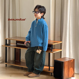 童装男童加绒裤子冬季新款儿童加厚牛仔裤大童秋冬保暖长裤潮，童装裤子，摩比熊