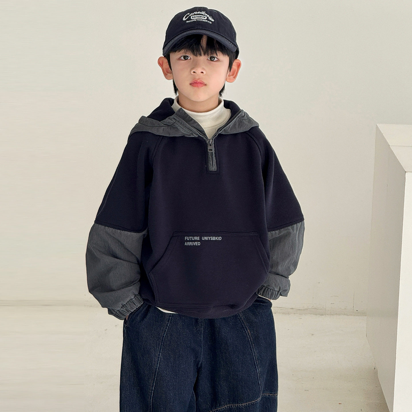 男童卫衣加绒加厚冬季儿童一体绒上衣新款中大童装冬装潮，童装卫衣/绒衫，摩比熊