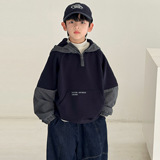 男童卫衣加绒加厚冬季儿童一体绒上衣新款中大童装冬装潮，童装卫衣/绒衫，摩比熊