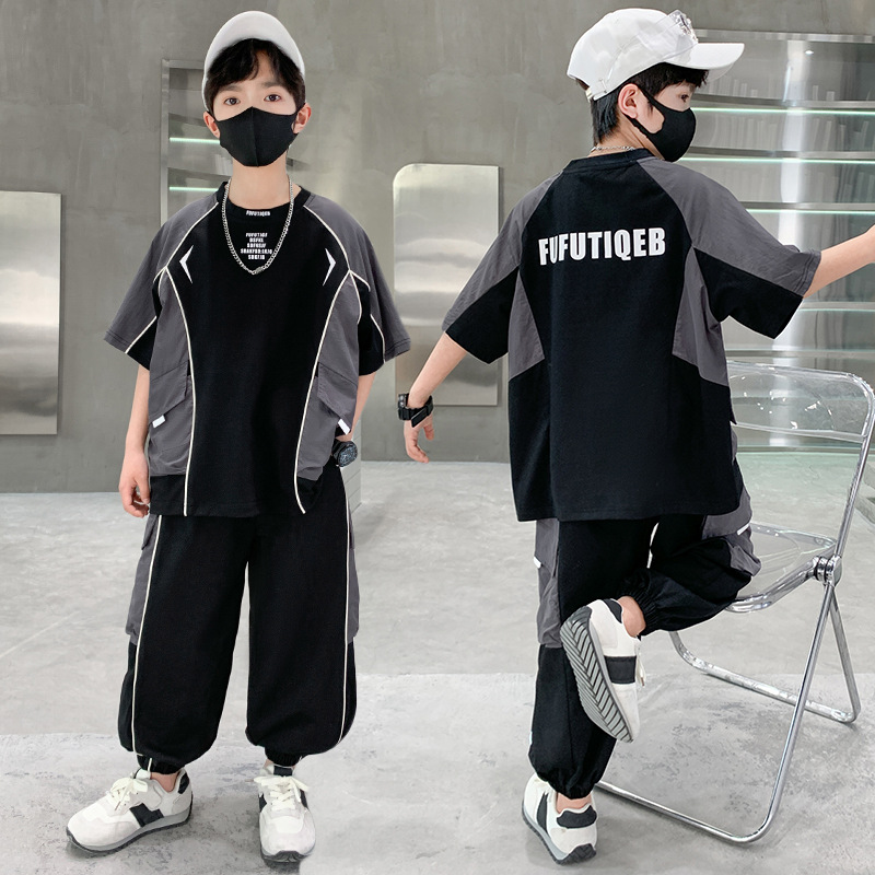 童装男童夏季短袖套装新款夏装中大儿童男孩夏款薄款衣服潮,童装休闲套装,摩比熊 童装男童夏季短袖套装新款夏装中大儿童男孩夏款薄款衣服潮,童装休闲套装,摩比熊