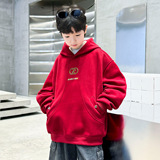 男童本命年红色加绒卫衣新款儿童过年衣服潮中大童马年拜年服，童装卫衣/绒衫，摩比熊