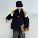 男童加绒加厚卫衣冬季新款中大童装冬装一体绒儿童上衣潮，童装卫衣/绒衫，摩比熊