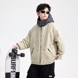 男大童冬季户外撞色连帽加厚棉服新款儿童装运动防风棉袄外套，童装棉衣，摩比熊