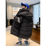 男童长款连帽面包棉衣外套冬季新款中大童男孩加厚棉袄潮，童装棉衣，摩比熊