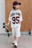 儿童装中大男童夏装速干套装新款酷帅男孩夏季篮球服运动夏款，童装休闲套装，摩比熊