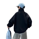 男童加绒卫衣新款大儿童款男孩冬装加厚上衣高领半开衫潮，童装卫衣/绒衫，摩比熊