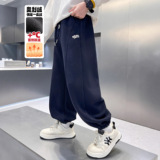 儿童装男童冬季一体加绒裤子新款初中生大童秋冬加厚运动，童装裤子，摩比熊