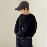 男童毛衣秋冬款新款中大童时尚休闲百搭加厚保暖套头针织衫，童装毛衣，摩比熊