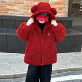 女童加绒冬装外套新款儿童加厚洋气大衣宝宝中长款毛衣，童装外套，摩比熊