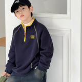 男童卫衣加绒加厚一体绒儿童冬季上衣新款中大童装冬装潮，童装卫衣/绒衫，摩比熊